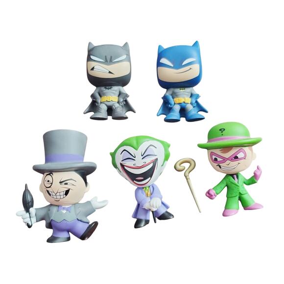 Funko DC Comics 2013 Lot of 5 Batmans & Jokers Vintage Figurines Collectible Toy - Picture 1 of 10